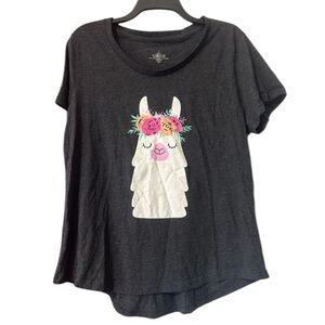 H&M Charcoal Llama Crew Neck T-Shirt